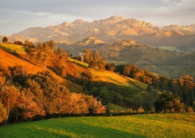 Vistas de los Picos de Europa al atardecer