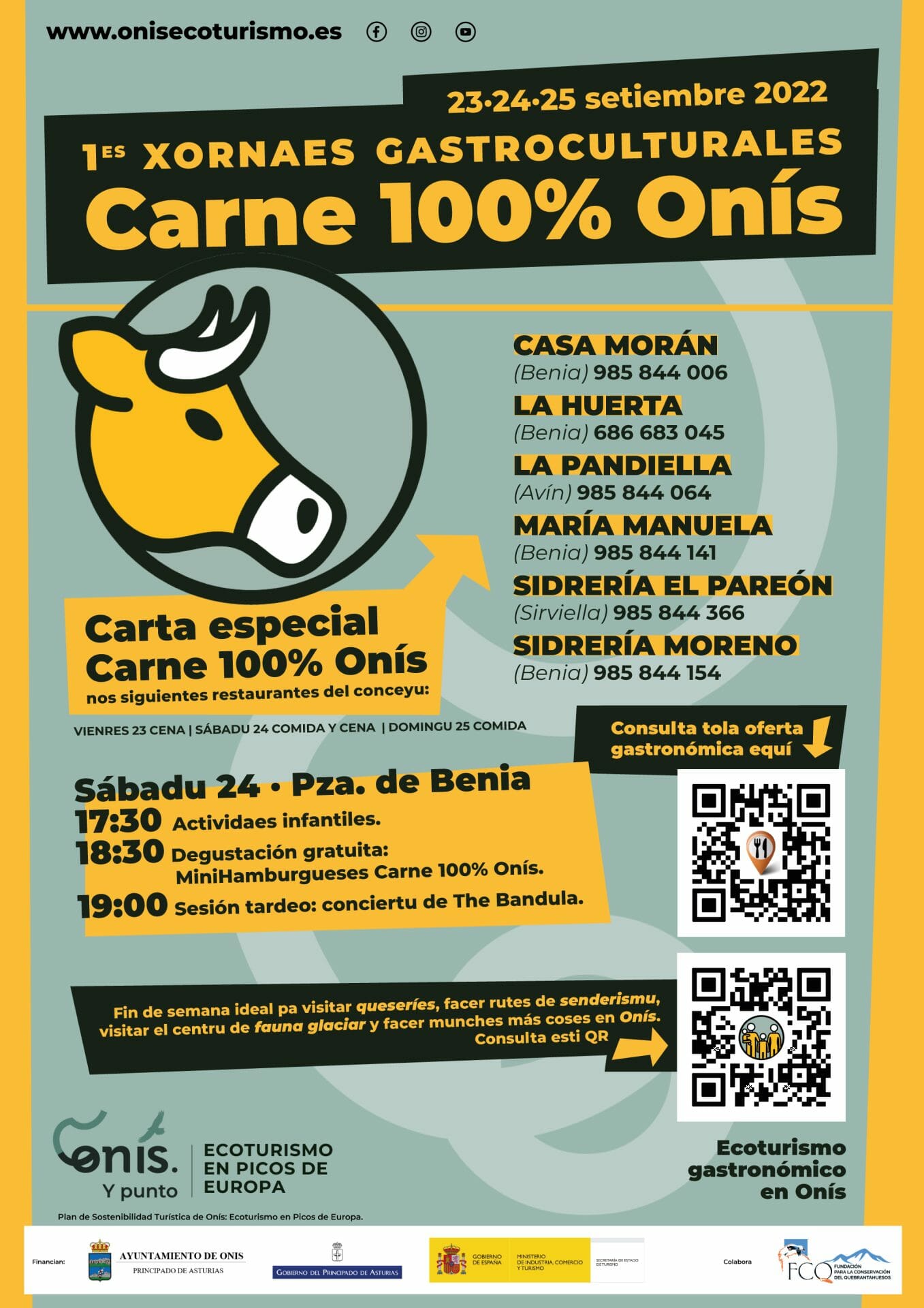 Cartel Jornadas Gastronómicas Carne 100% Onís