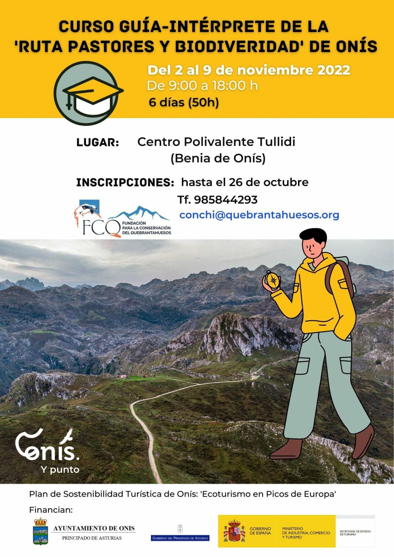 Cartel Curso Guía Intérprete Ruta Pastores y Biodiversidad de Onís