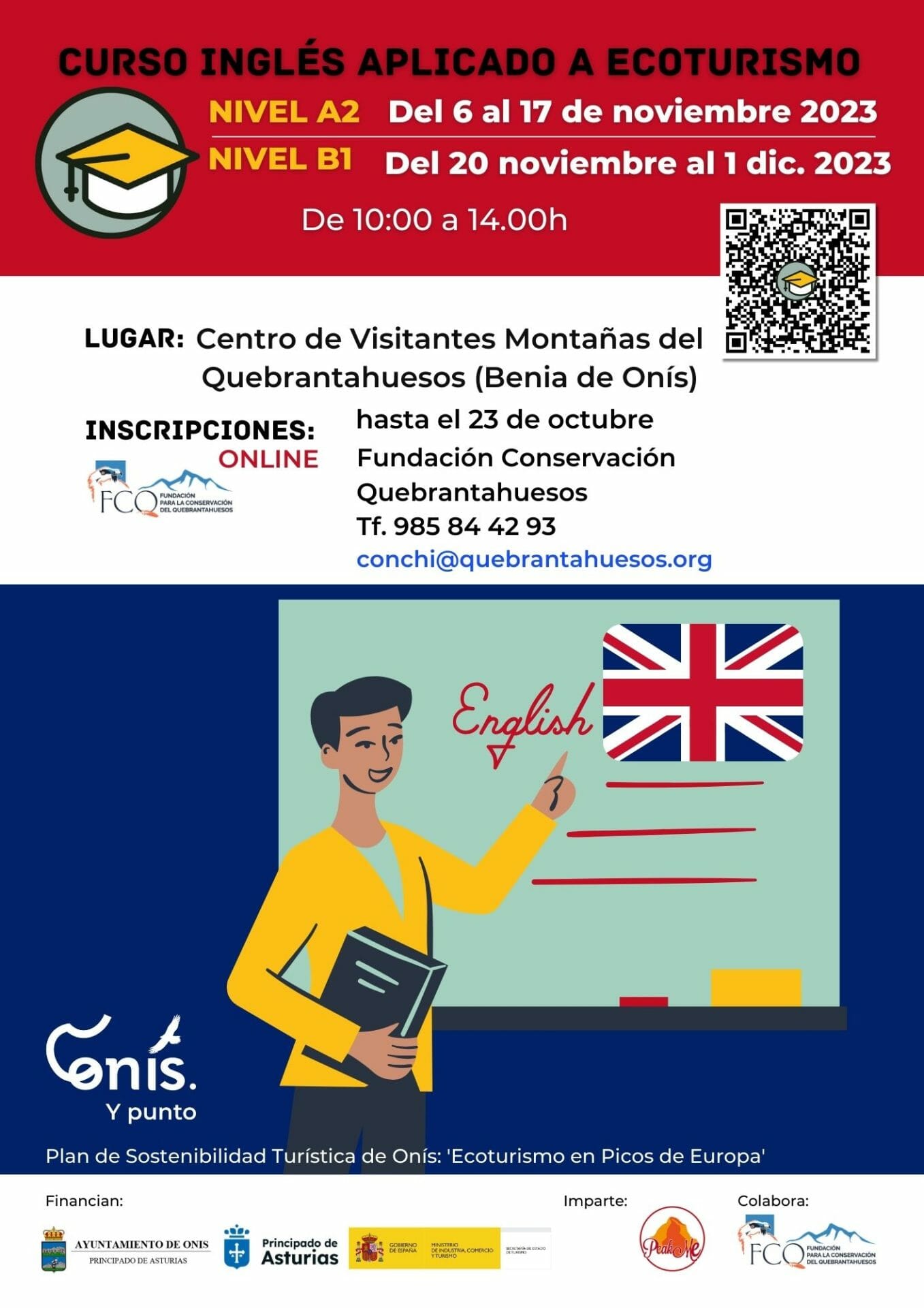 Cartel curso ingles para profesionales del Ecotursimo
