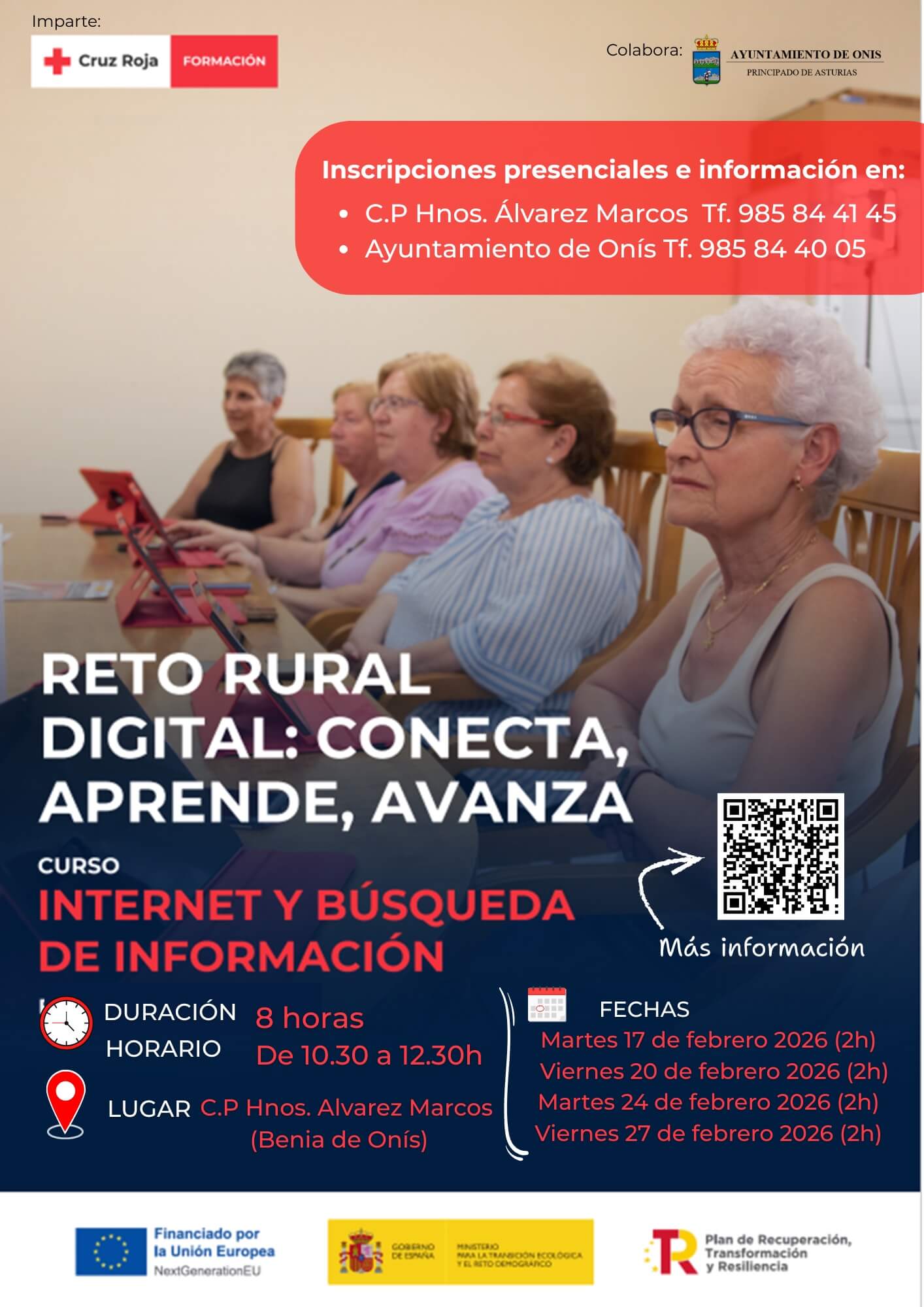 Cartel Curso busqueda en internet Cruz Roja