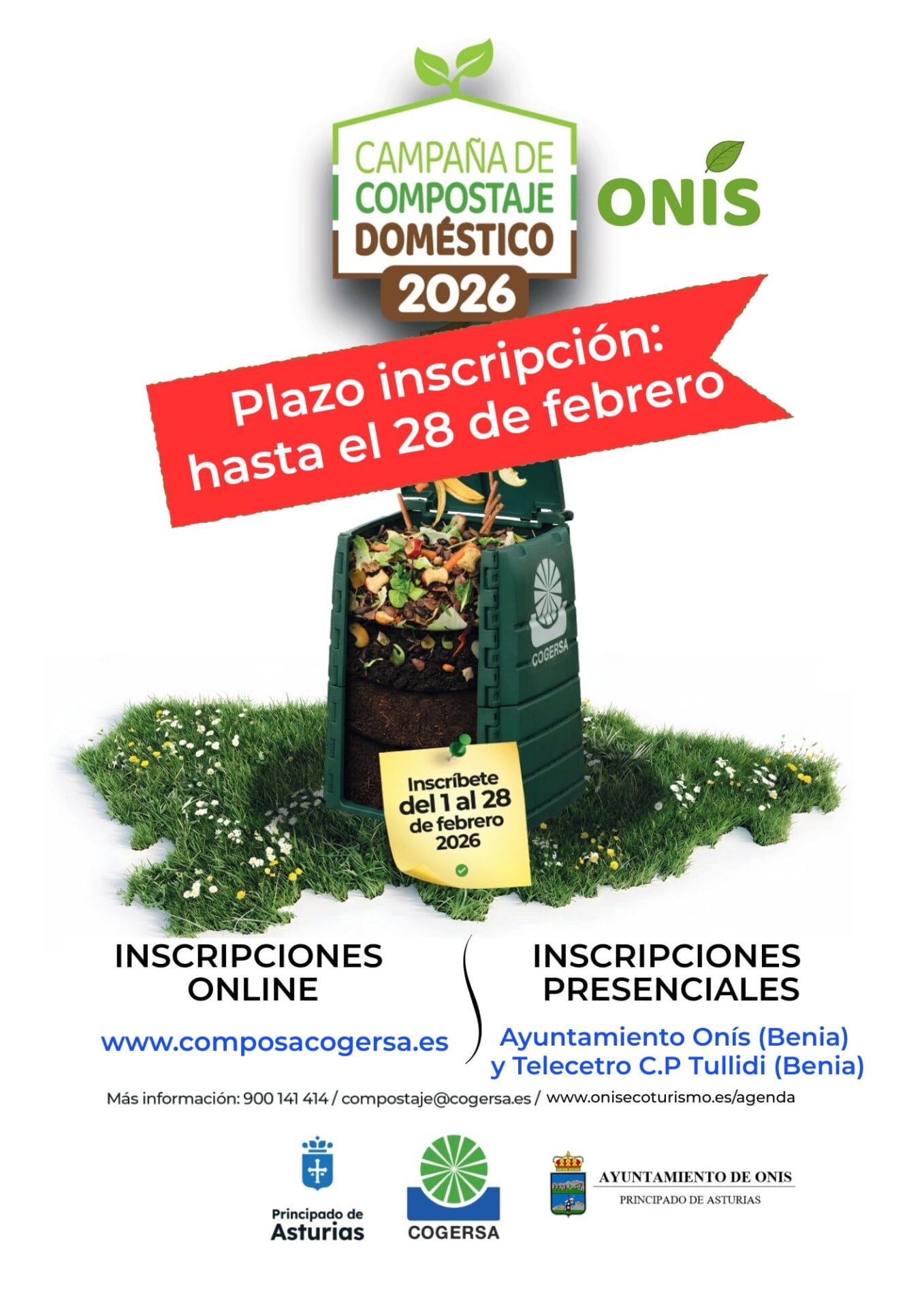 Cartel compostaje domestico inscripciones grande 1