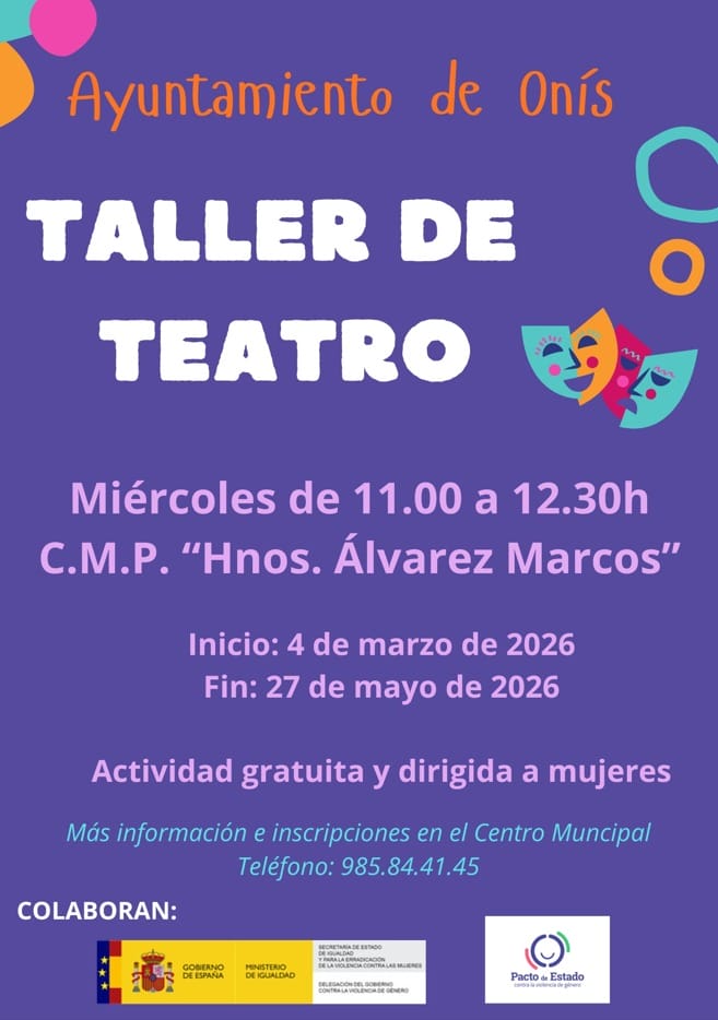 Cartel Taller de Teatro Benia de Onís