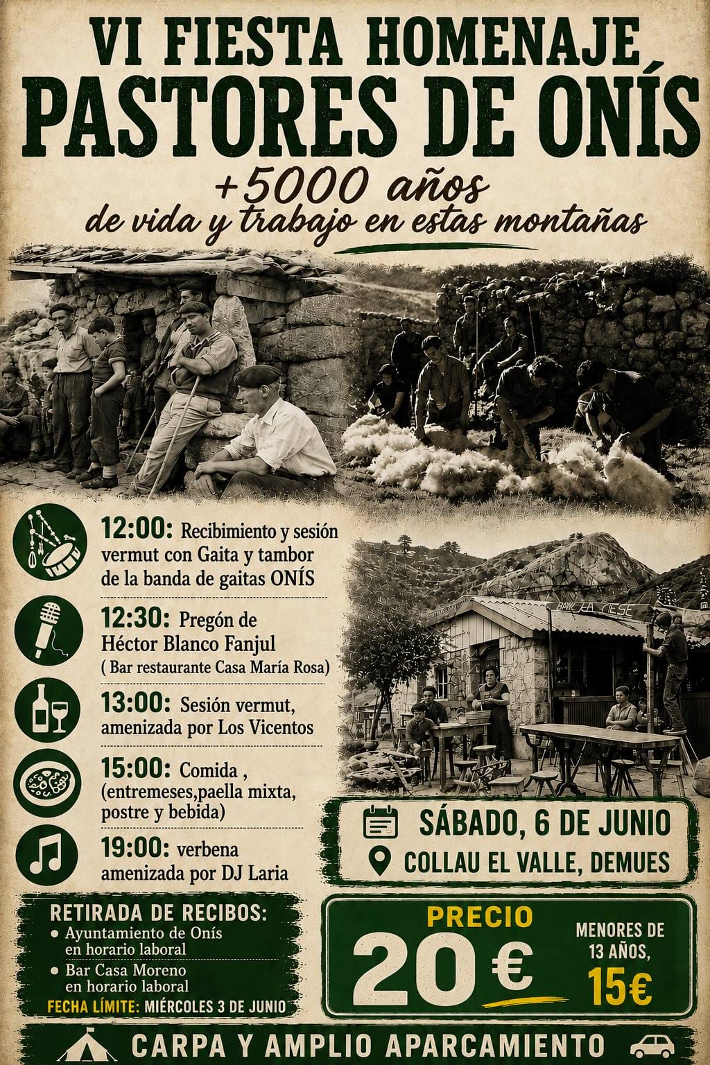 Cartel Fiesta Homenaje Pastores de Onis 2026