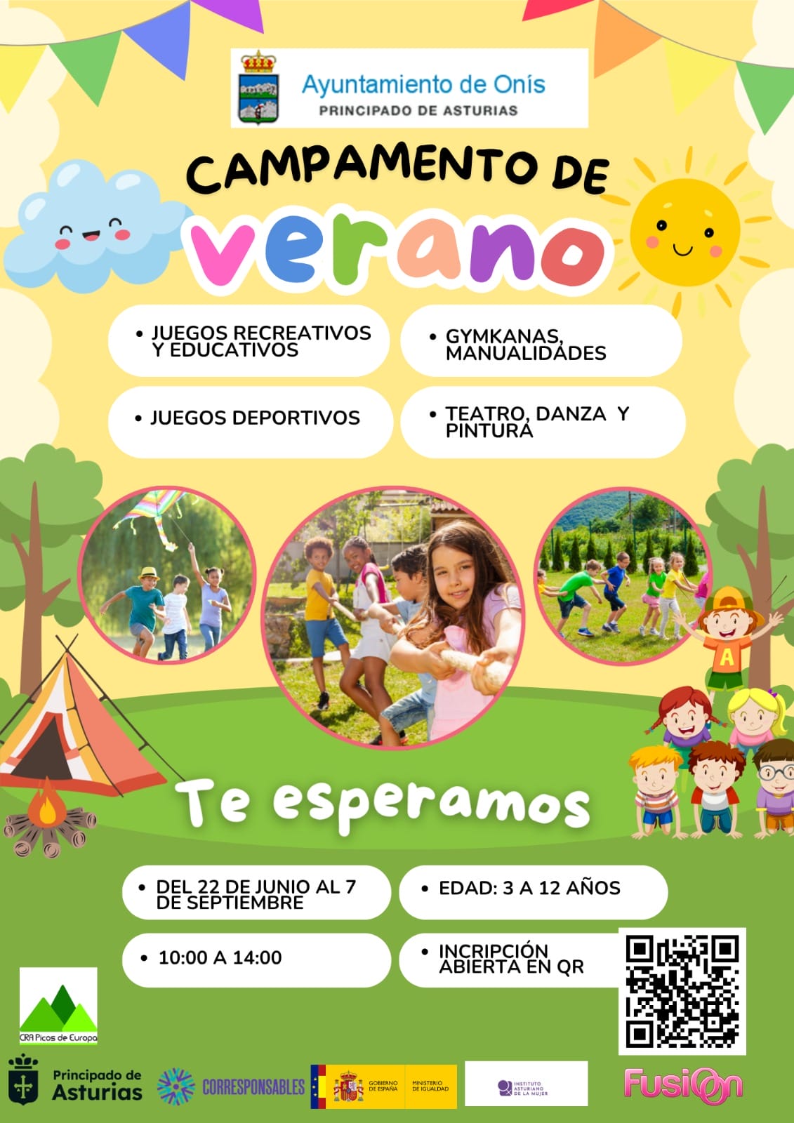 Cartel Campamentos verano Onis 2026
