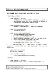 programa de fiestas del Segador