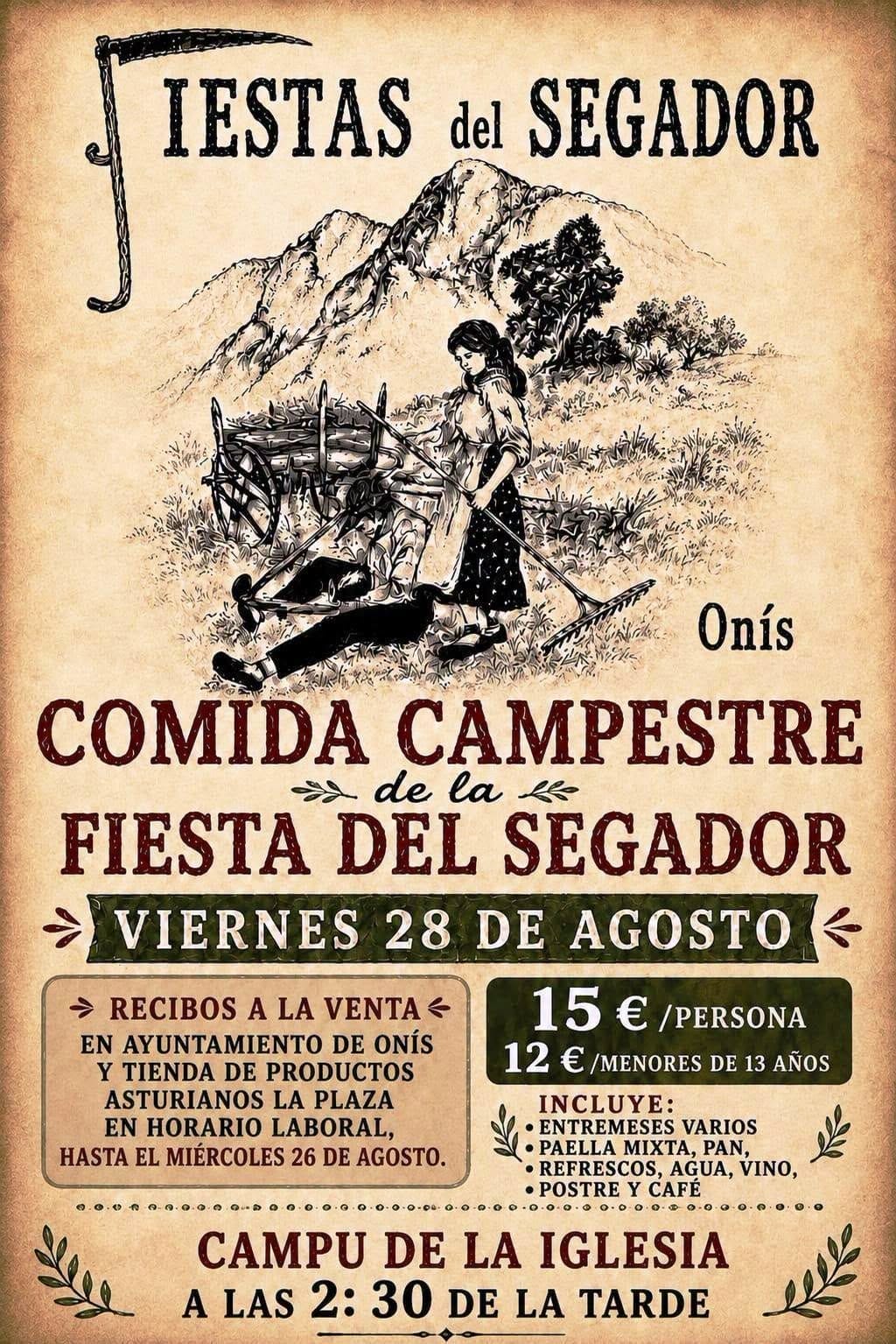 Cartel Comida Segador 2026