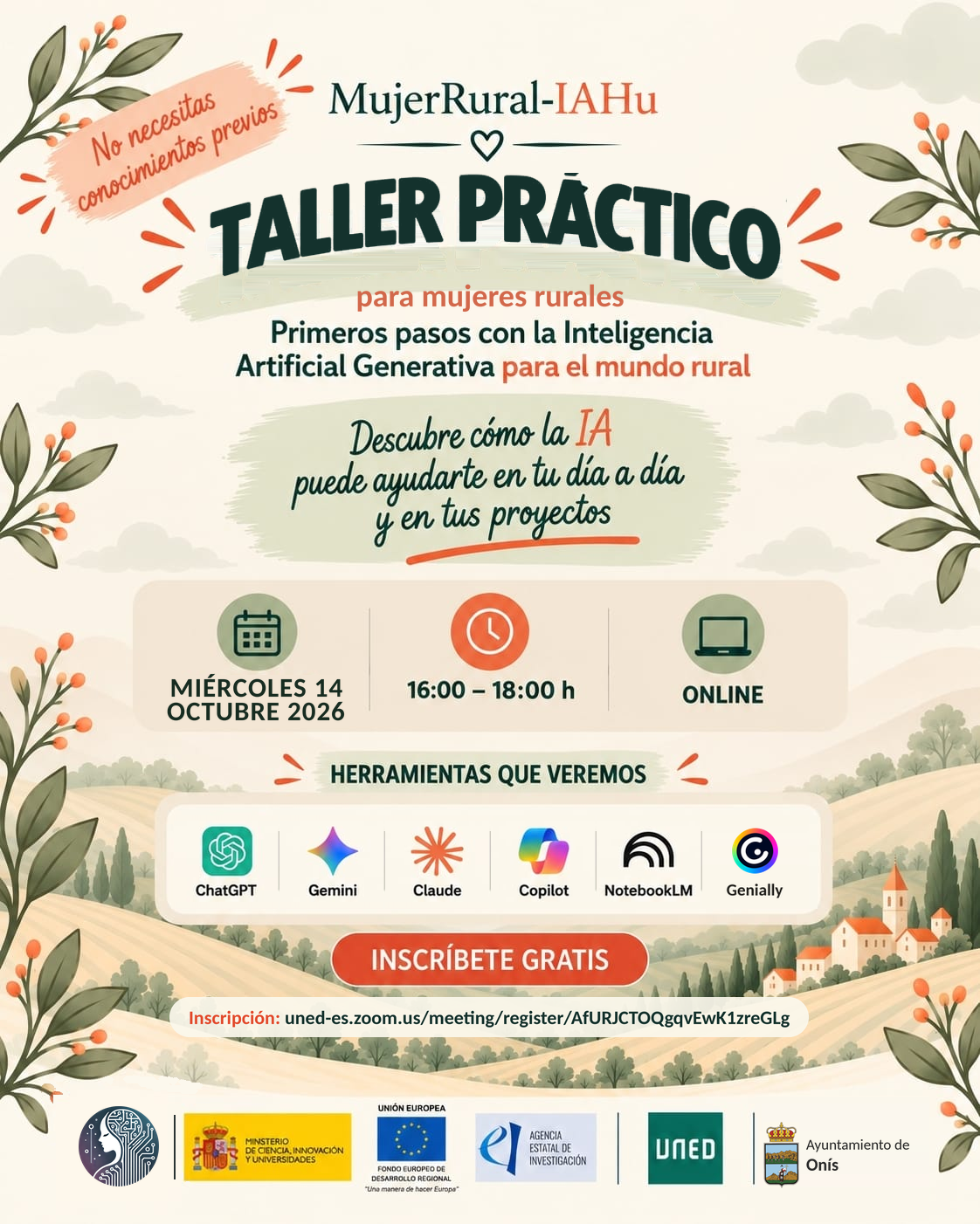 Cartel TAller Inteligencia Artificial UNED